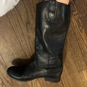 Frye black pull on riding boots
